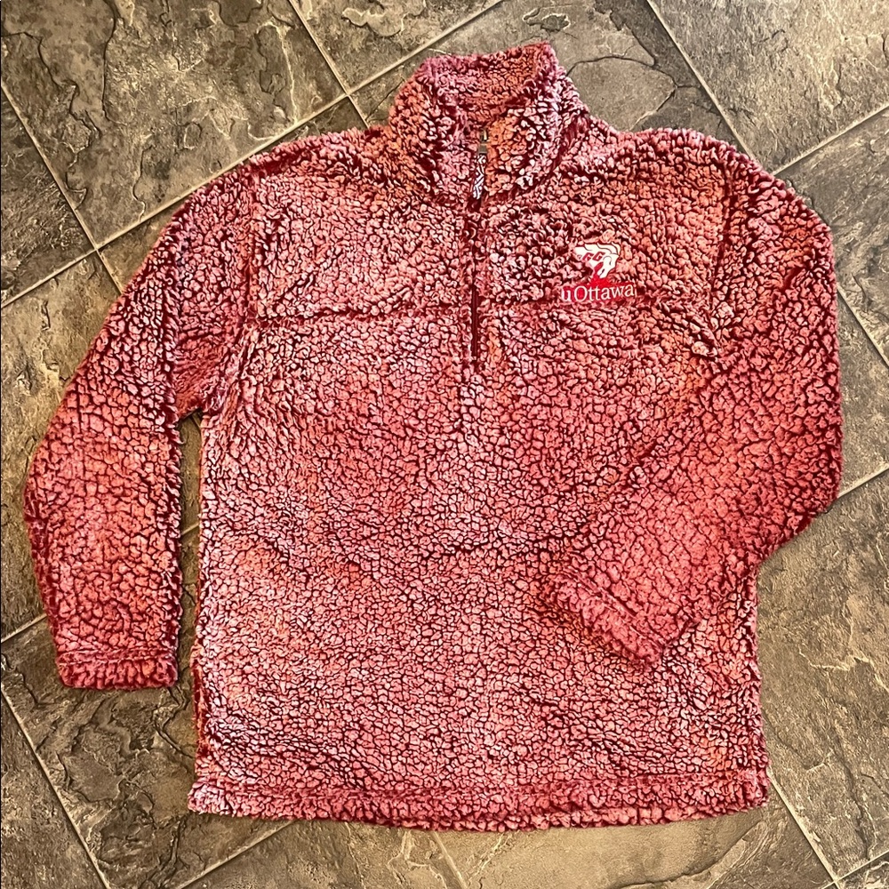 UNIVERSITY OF OTTAWA Sherpa Teddy Quarter-Zip Pullover Cottagecore Collegiate